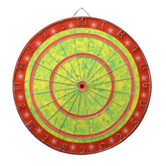 Oranje Groen en Geel Star Regulation Dart Board Dartbord (Voorkant)