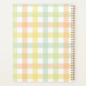 Oranje Groen Geel Blauw Pastel Monogram Gingham Planner (Achterkant)