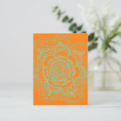 Oranje Groen Mandala Briefkaart (Staand voorkant)