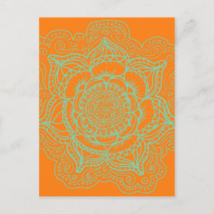 Oranje Groen Mandala Briefkaart