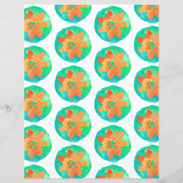 Oranje Groen Multicolor Tropisch Flower Scrapbook