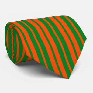 Oranje Groen Stijlvolle Strepen Patroonontwerp Stropdas