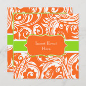 Oranje groen verloving bruiloft kaart (Voorkant / Achterkant)