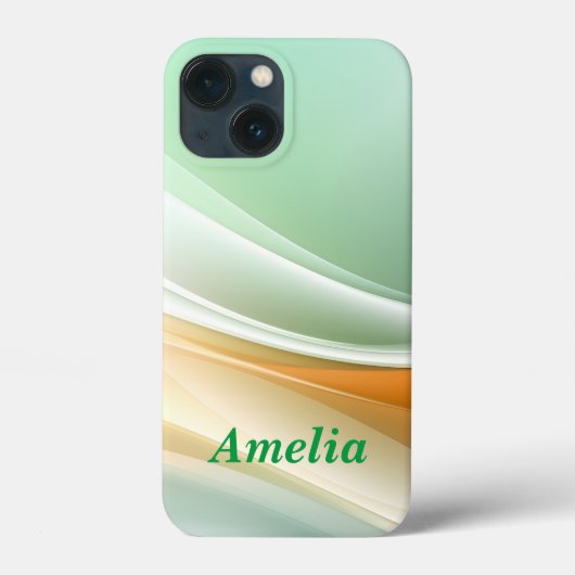 Oranje groene Abstracte golf Case-Mate iPhone Case (Achterkant)