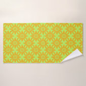 Oranje Groene Bloem Naadloos Patroon Badhanddoek (Badhanddoek)