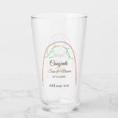 Oranje groene boho proficiat Naam toevoegen Datumb Glas (Achterkant)