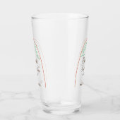 Oranje groene boho proficiat Naam toevoegen Datumb Glas (Rechts)