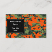 Oranje groene camouflage, leger, leger visitekaartje (Achterkant)