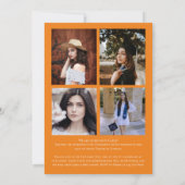 Oranje groene Confetti Afstuderen Aankondiging (Achterkant)