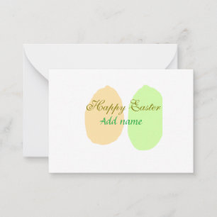 Oranje groene eicel Happy Easter Naam toevoegen Si Notitiekaartje
