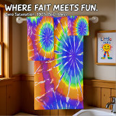 Oranje groene en gele daskleurstof bad handdoek