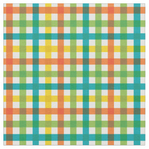 Oranje groene en gele zomerregenboog Pset/ Tartan Stof