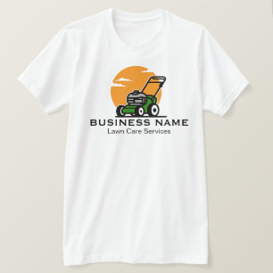 Oranje Groene Grasmaaier Service T-shirt
