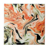 Oranje groene marmer - Abstracte textuur Tegeltje (Voorkant)