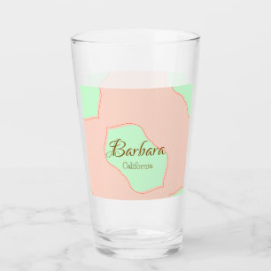 Oranje groene pastel boho voeg naam plaats rustiek glas