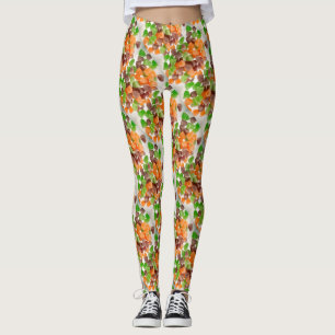 Oranje groene rode kauwgom snoep besprenkeld suike leggings