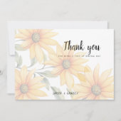Oranje groene zonnebloem zomerbloesem Dank U Kaart (Voorkant)