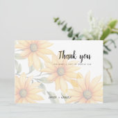 Oranje groene zonnebloem zomerbloesem Dank U Kaart (Staand voorkant)