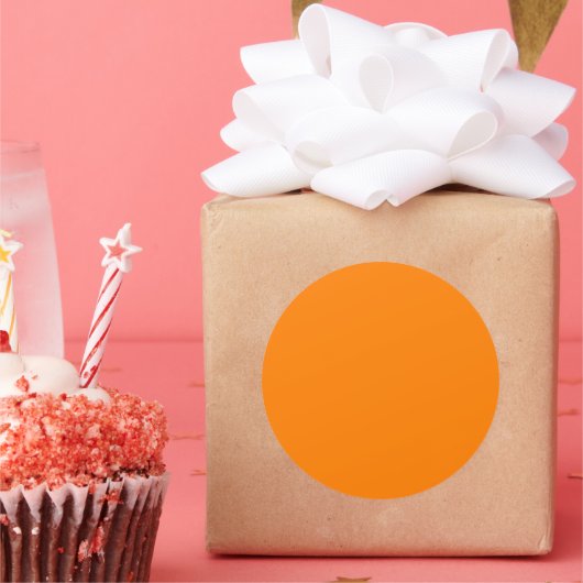 Oranje groot ronde sticker (Feest)