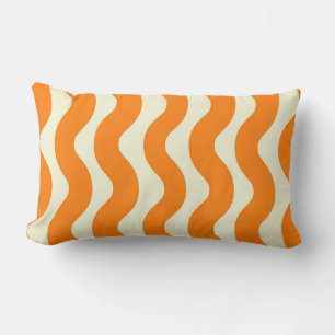 Oranje Groovy Wavy Stripe Abstract Modern Spring Kussen