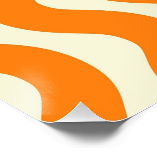 Oranje Groovy Wavy Stripe Abstract Modern Spring Perfect Poster (Hoek)