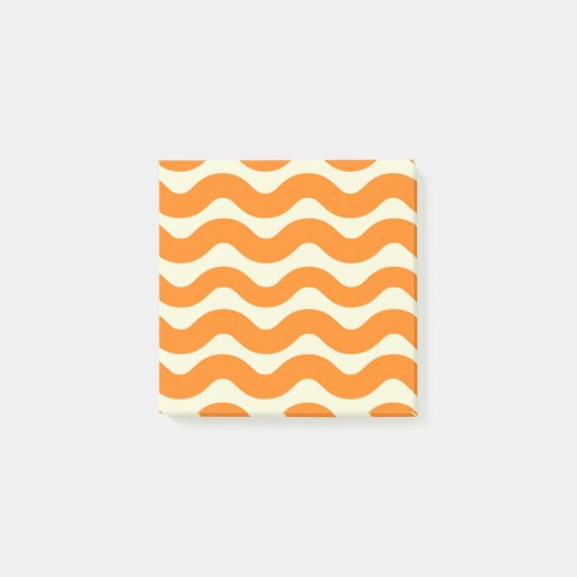 Oranje Groovy Wavy Stripe Abstract Modern Spring Post-it® Notes (Voorkant)