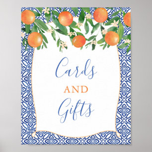 Oranje Groves Shower Kaarten en Gifts Poster