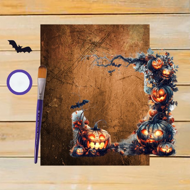 Oranje Grunge Halloween Scrapbook Papier (Creator heeft geüpload)