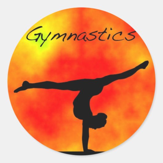 Oranje gymnastiek Sticker (Voorkant)