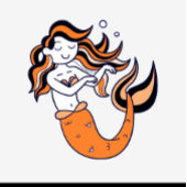 Oranje haarzeemeermin kinder teenslippers