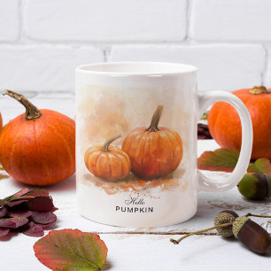 Oranje Hallo Pompoen Aquarel Halloween Seizoen Mok
