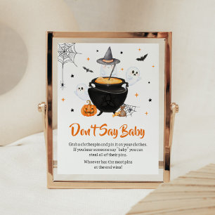 Oranje Halloween Baby is Brouwen Zeg geen Baby Poster