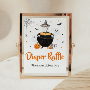 Oranje Halloween Baby is het Brouwen van Luier Raf Poster