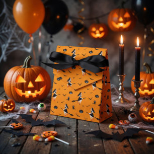 Oranje Halloween Favor Doos met Heksen Bedankdoosjes