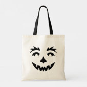 Oranje Halloween pompoen gezicht Tote Bag (Achterkant)