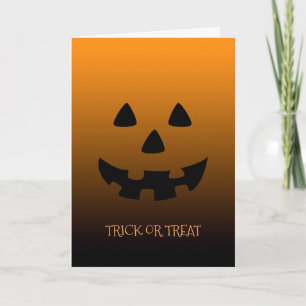 oranje Halloween pompoen gezicht wenskaart Kaart
