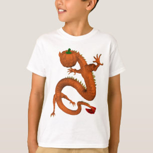Oranje Halloween Pumpkin Dragon T-shirt