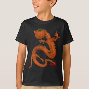 Oranje Halloween Pumpkin Dragon T-shirt