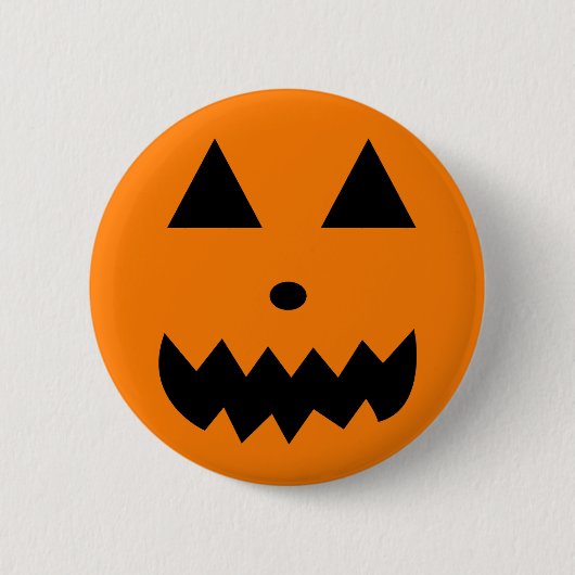 Oranje Halloween Pumpkin Face Ronde Button 5,7 Cm (Voorkant)