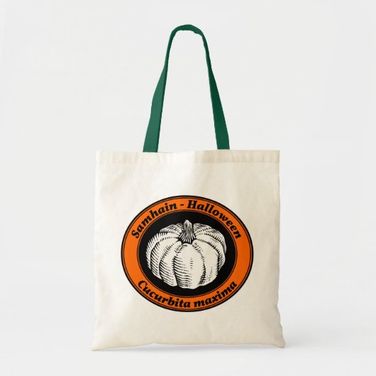 Oranje Halloween Pumpkin Ink Art Canvas tas (Voorkant)