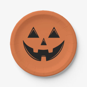 Oranje Halloween Pumpkin Jack o Lantern Paper Plat Papieren Bordje