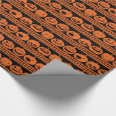 Oranje Halloween Pumpkin Jack O Lantern Pattern Cadeaupapier (Hoek)