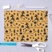 Oranje Halloween Silhouetten Tissuepapier (Craft)