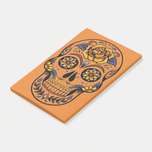 Oranje Halloween Skull Post-it® Notes (Schuin)