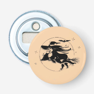 Oranje Halloween Witch Button Flesopener