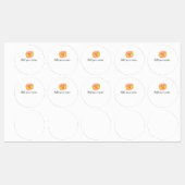 Oranje hamburger waterverf Naam toevoegen Tekst Vo Labels (Vel)