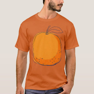 Oranje hand getekend t-shirt