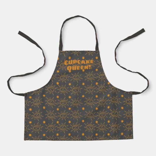Oranje handschrift Sun Pattern Custom Schort (Voorkant)