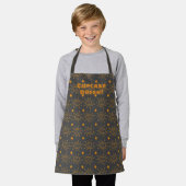Oranje handschrift Sun Pattern Custom Schort (Gedragen)