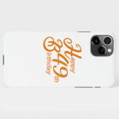 Oranje Happy 49th Birthday cursive text iPhone Hoesje (Achterkant horizontaal)